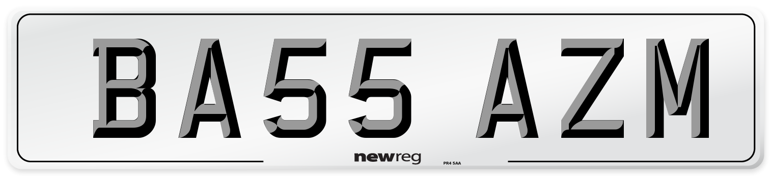 BA55 AZM Number Plate from New Reg